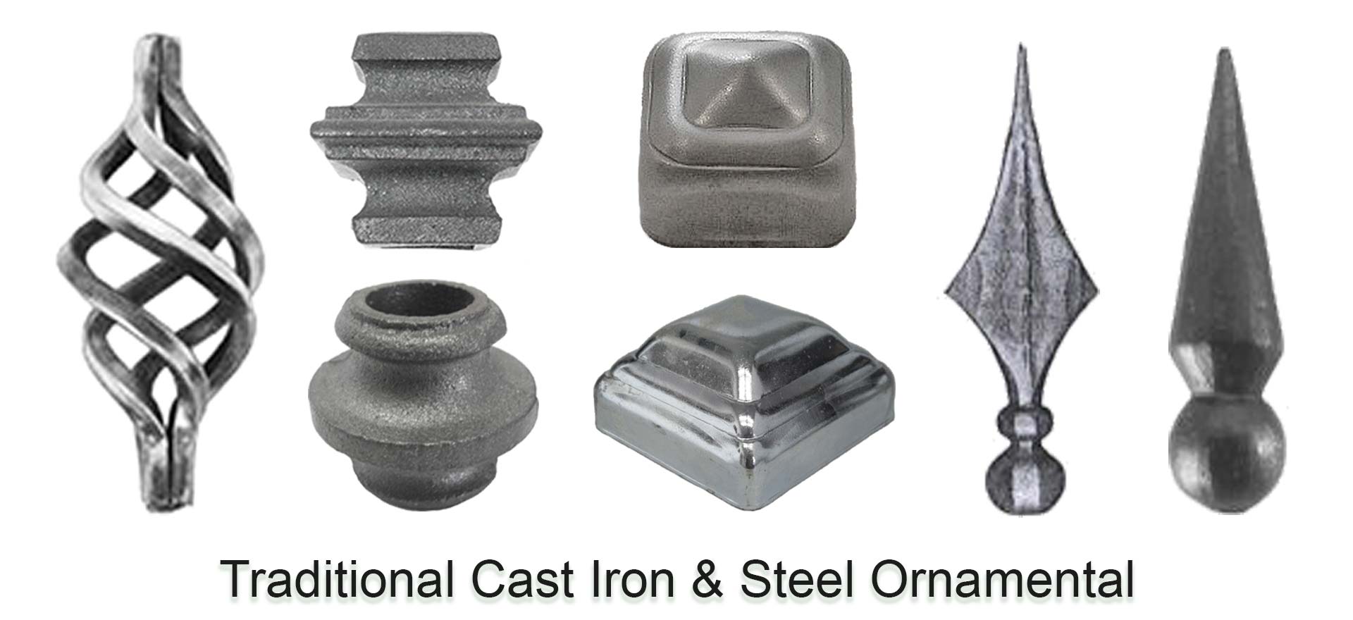 Wrought Iron Balls, Ornamental Decorative Post Caps, Collars and Knuckles, Cut Steel Designs, Custom Forged Wood, Door Hardware, Forged Steel Baskets, Leaves and Ornaments, Steels Rings, Rosettes, Spears and Finials. Wide variety and Excellent Quality from Superior Ornamental Supply.