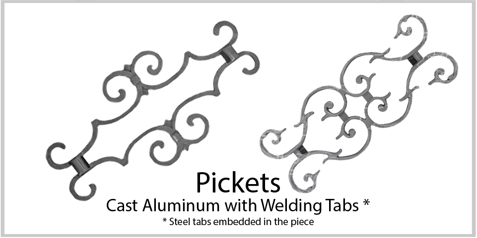 Aluminum castings - Cast pickets. Wide variety and Excellent Quality from Superior Ornamental Supply.
