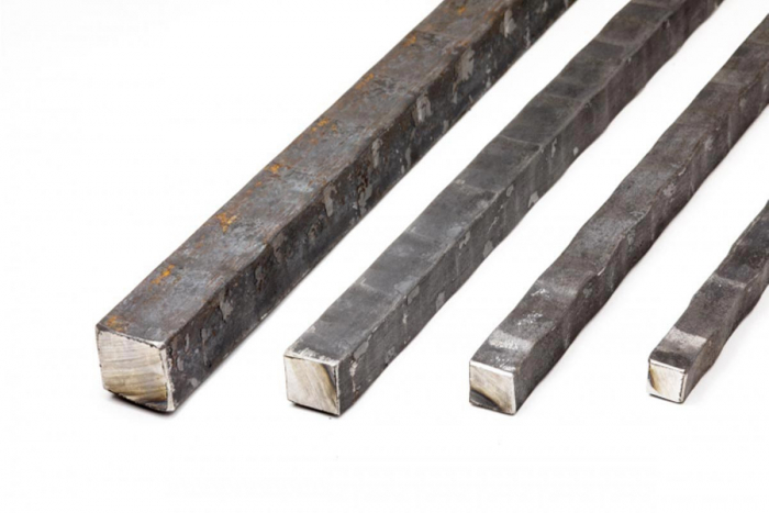 Hammered Square Bar - On the Flat - 20 ft Length - Price Varies with  Size-1/2x1/2