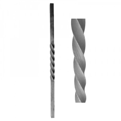 Forged Newel Posts 64-102 - With a center twist.