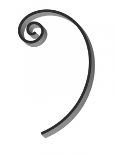 Flat Bar Scroll - Custom Traditional Wrought Iron Scroll FCST-01 - Superior Ornamental Supply