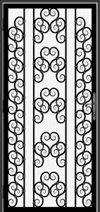 Wrought iron metal security screen contemporary door created by Superior Ornamental Supply - DFS_17.0_REG