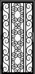 Wrought iron metal security screen contemporary door created by Superior Ornamental Supply - DFS_19.0_REG