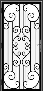 Custom Wrought Iron Security Door df-2, forged to order by Superior Ornamental Supply. 