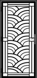Wrought iron metal security screen contemporary style door created by Superior Ornamental Supply - DFS_4.5_REG