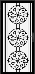Wrought iron metal security screen artistic style door created by Superior Ornamental Supply - DFS_8.0_REG