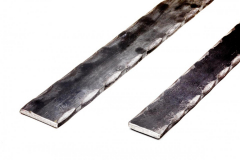 Machine hammered flat bar - hammered on the 2 corners (edges) - 20 ft Length - Decorative flat bar.