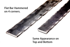 Hammered flat bar - 4 corners - Short length