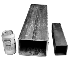 Large Hammered Square Tube or Rectangular Tube - 2 corners or 4 corners - Price Varies with Size