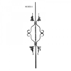 Twisted Balusters SUI53-1 - With an ornamental scroll with leaves.