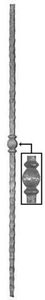 Forged Balusters 64-330 - With decorative ball piece in the center and tapered ends.