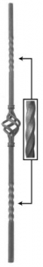 Twisted Pickets 65-506 - With an ornamental basket and twisted at the top and bottom.