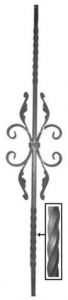 Twisted Pickets 65-540 - With "C" scrolls and leaves.