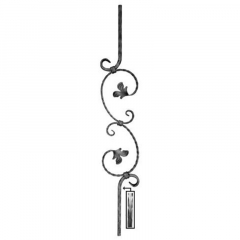 Hammered Pickets SUI65-644L - With a scroll decorated with leaves.