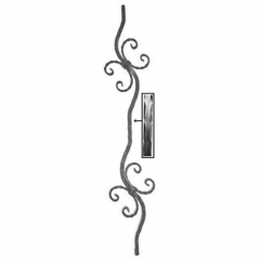 Hammered Pickets SUI65-654 - With two ornamental scrolls and curved square bar.