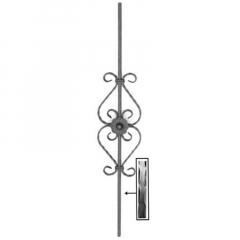 Hammered Pickets SUI65-660 - With a decorative design and in the middle a beautiful flower.
