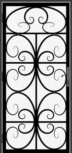 Custom Wrought Iron Security Door DF-16.  Quality built by Superior Ornamental Supply. 