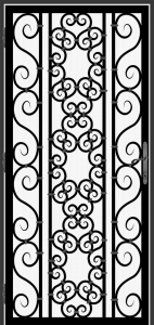 Wrought iron metal security screen contemporary door created by Superior Ornamental Supply - DFS_19.0_REG