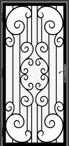 Custom Wrought Iron Security Door df-2, forged to order by Superior Ornamental Supply. 