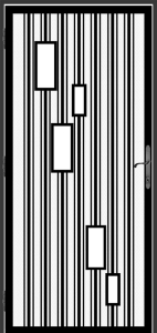 Wrought iron metal security screen mid century style door created by Superior Ornamental Supply - DFS_27.5_REG