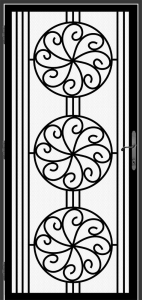 Wrought iron metal security screen artistic style door created by Superior Ornamental Supply - DFS_8.0_REG