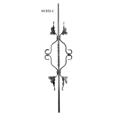 Twisted Balusters SUI53-1 - With an ornamental scroll with leaves.