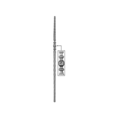 Forged Newel Posts 64-120 - With a ornamental piece in the middle.