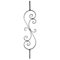 Plain & Hammered Pickets 65-110 - with an "S" scroll
