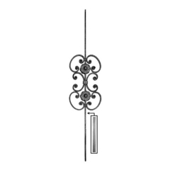 Tube & Fluted Pickets 65-860 - With "C" shaped scrolls and two rosettes.